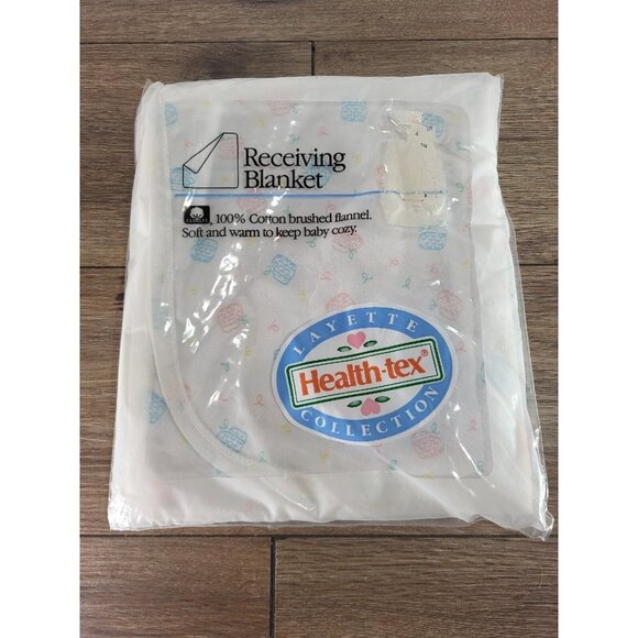 NOS Health Tex Layette Collection Receiving Blanket Cotton Bootie Design - Picture 1 of 2